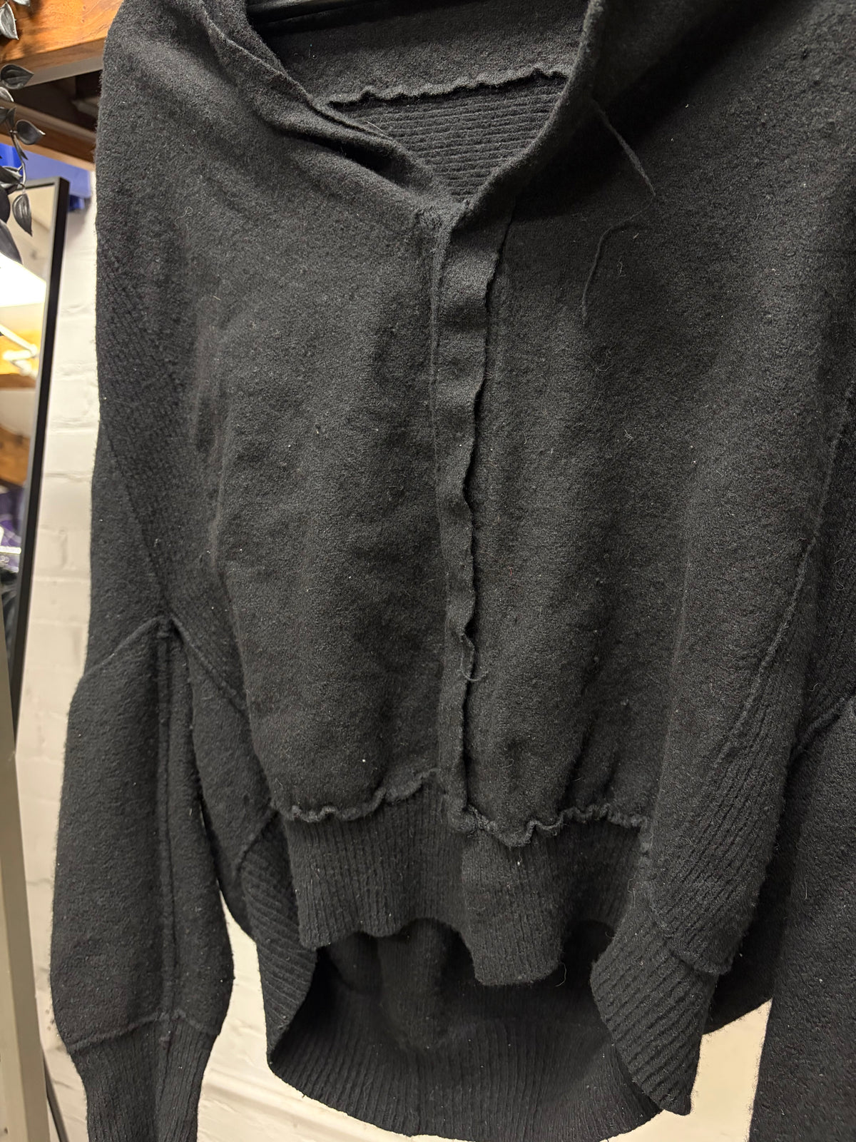 Yohji Yamamoto Y’s Black Wool Shawl Cardigan