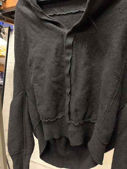 Yohji Yamamoto Y’s Black Wool Shawl Cardigan