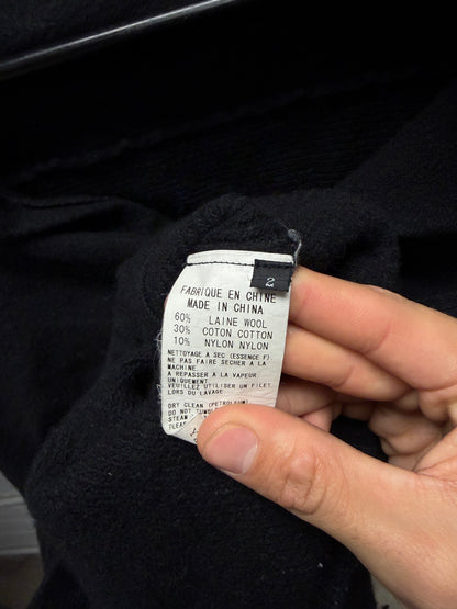 Yohji Yamamoto Y’s Black Wool Shawl Cardigan