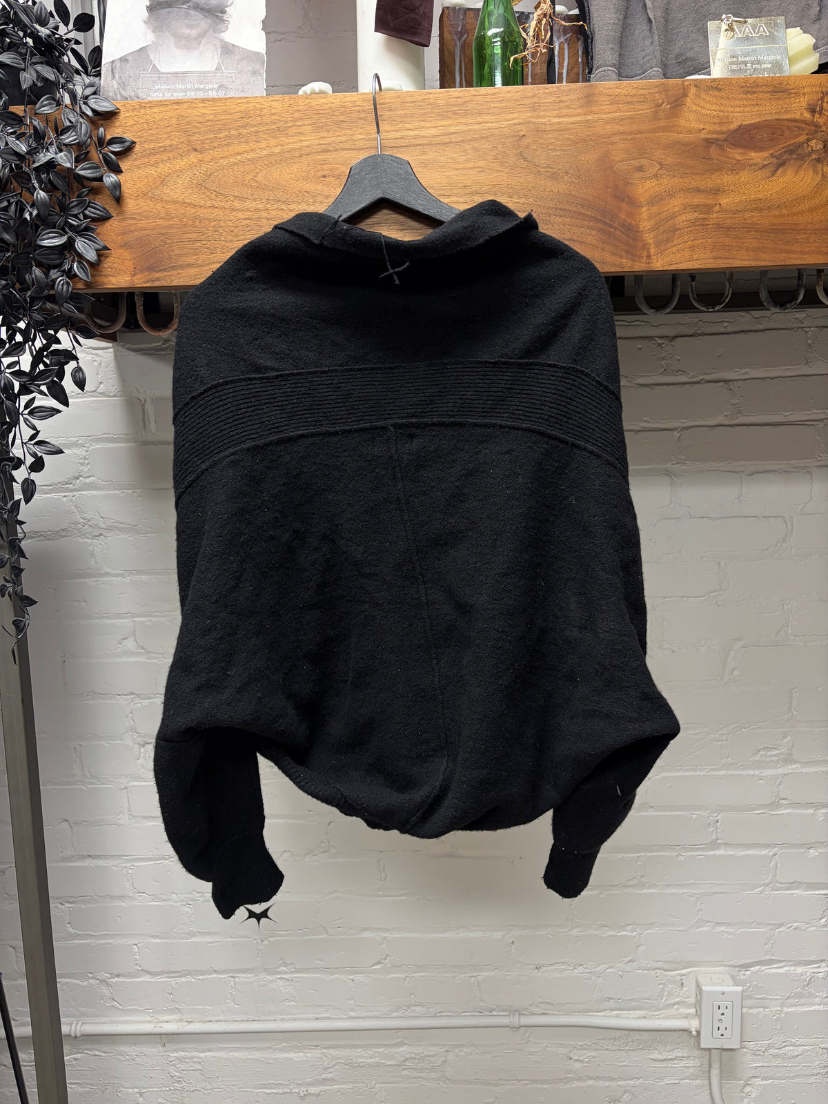 Yohji Yamamoto Y’s Black Wool Shawl Cardigan