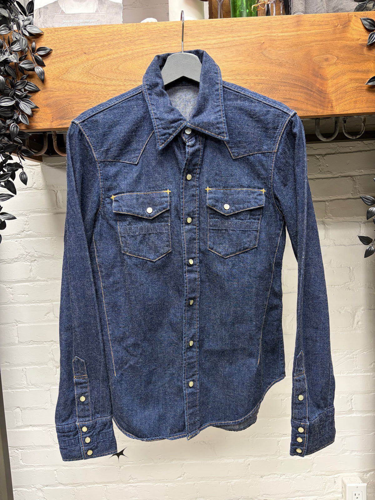 AW2007 Number (N)ine ‘Love God Murder’ Pearl Button Snap Denim Shirt