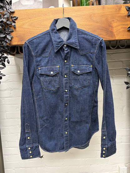 AW2007 Number (N)ine ‘Love God Murder’ Pearl Button Snap Denim Shirt