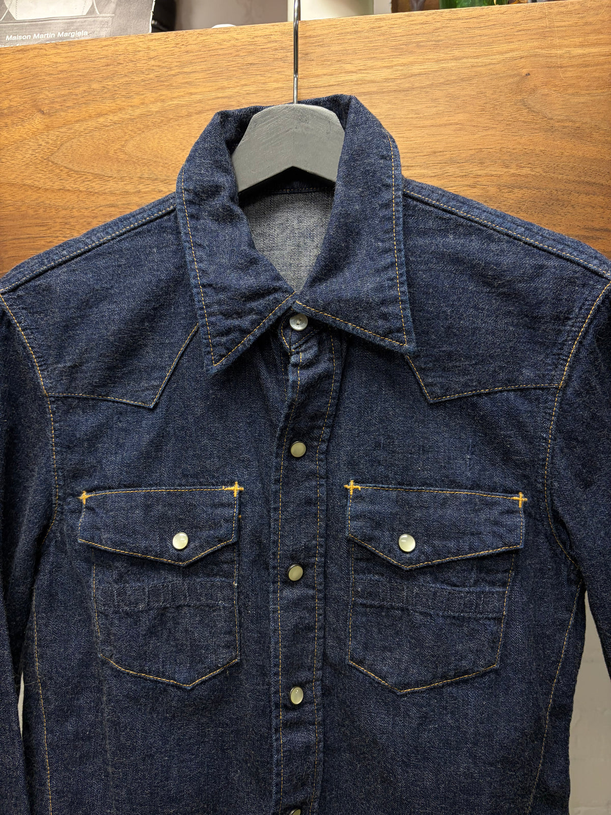 AW2007 Number (N)ine ‘Love God Murder’ Pearl Button Snap Denim Shirt
