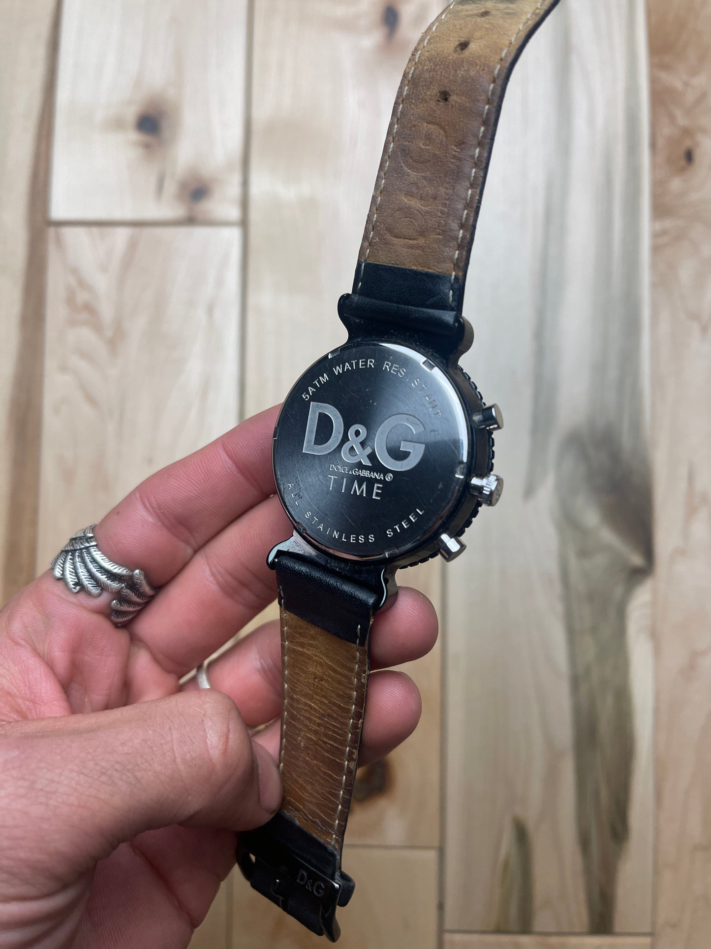 Dolce & Gabbana Black Leather Band Sport Watch