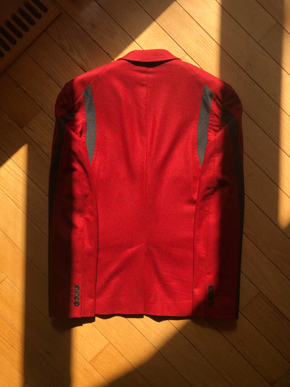 Dirk Bikkembergs Red Pure Wool Striped Blazer