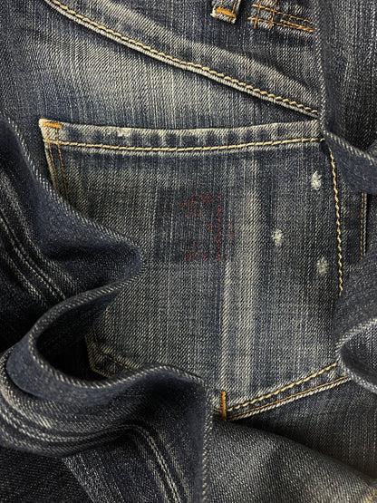 Marithe Francois Girbaud Boot Cut Leather Darted Denim