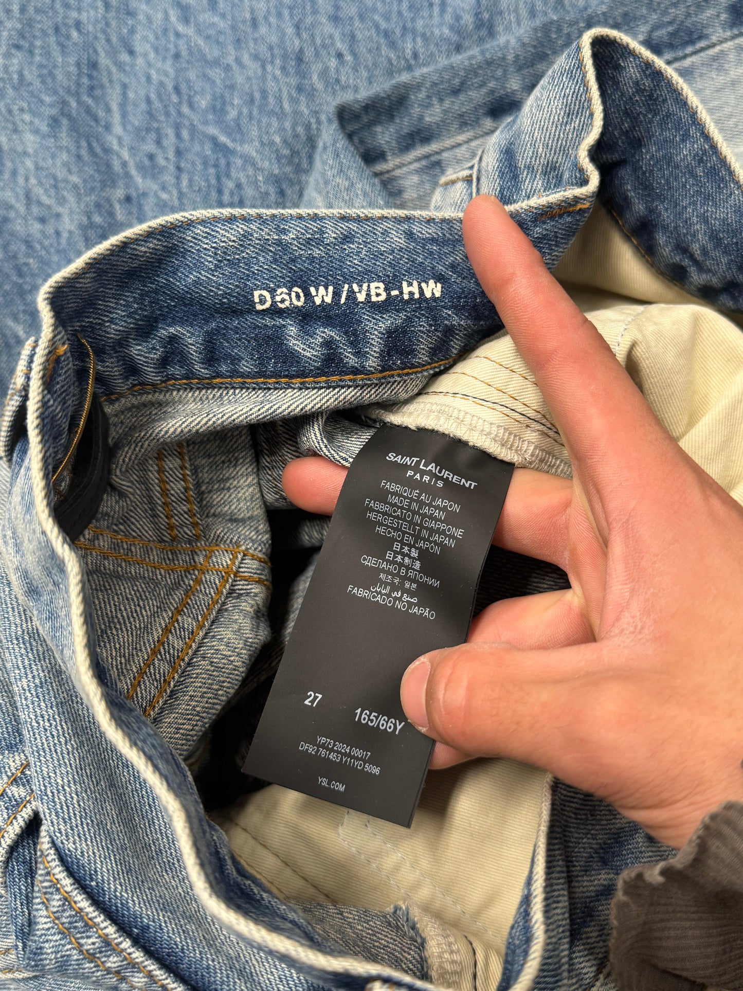 2024 Saint Laurent ‘D60’ Straight Leg Blue Denim