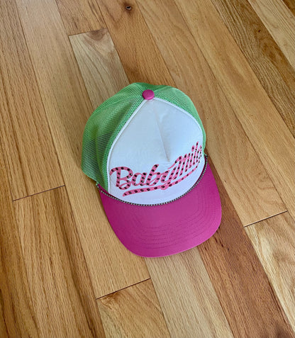 Early 2000s Baby Milo by Bape Rhinestone Logo Trucker Hat