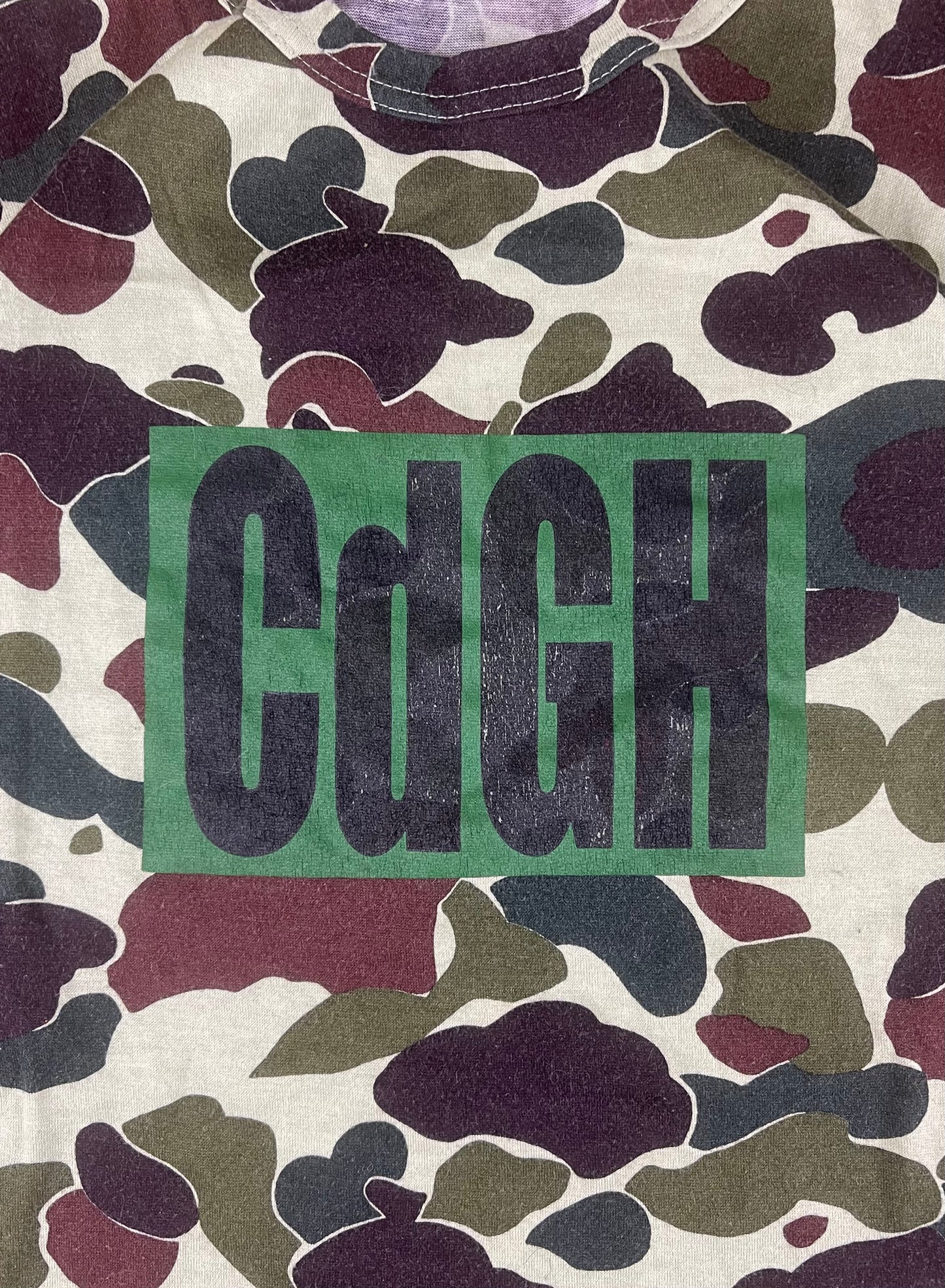 Early 2000s Comme Des Garcons Homme Camo Graphic T-Shirt