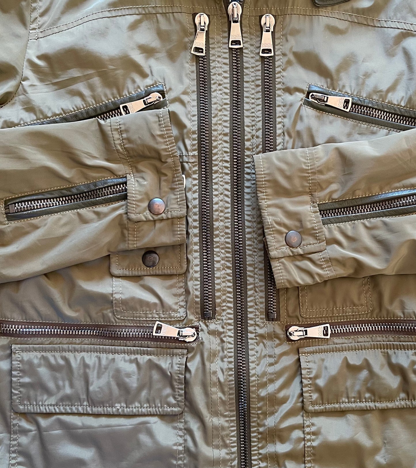 Early 2000’s Dolce & Gabbana Nylon Triple Zip Cargo Jacket