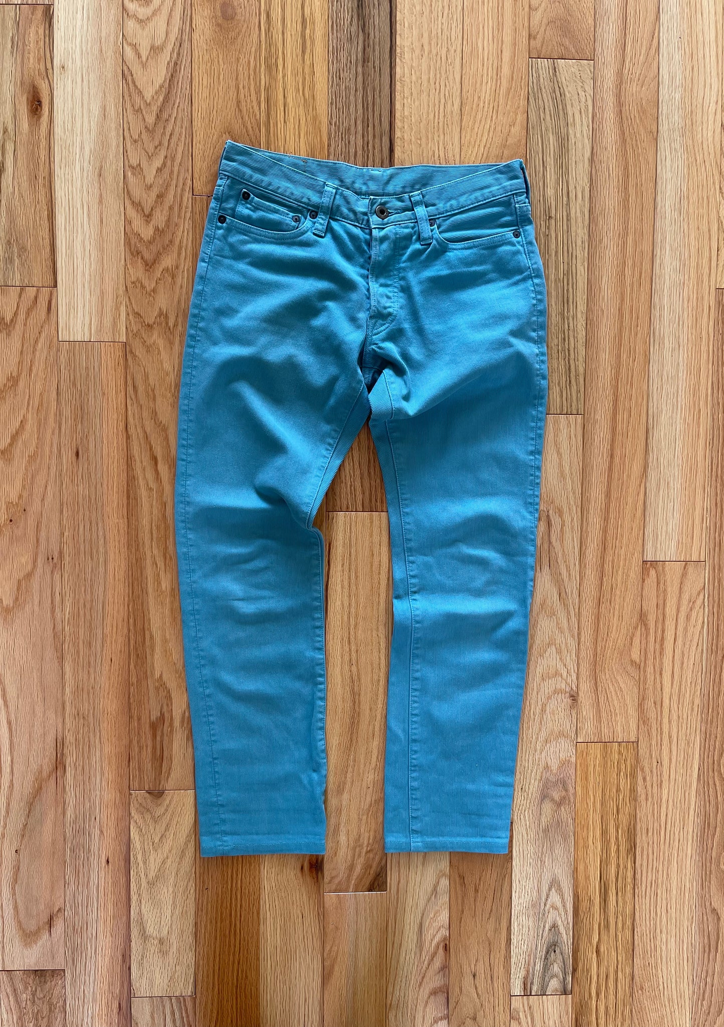 Kapital Teal Blue Corduroy Slim Skinny Cut Pants