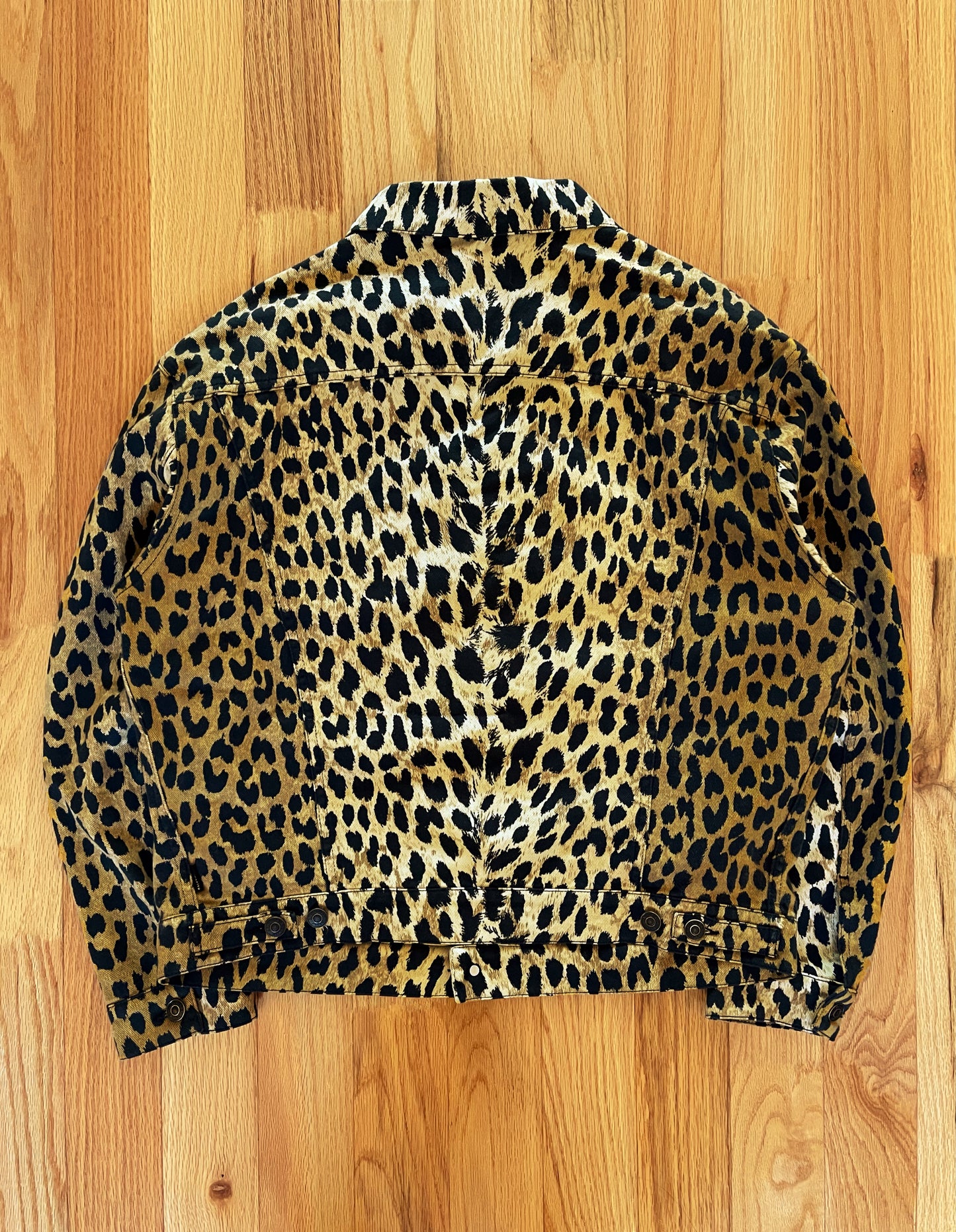 SS2019 Balenciaga Leopard Print Denim Trucker Jacket