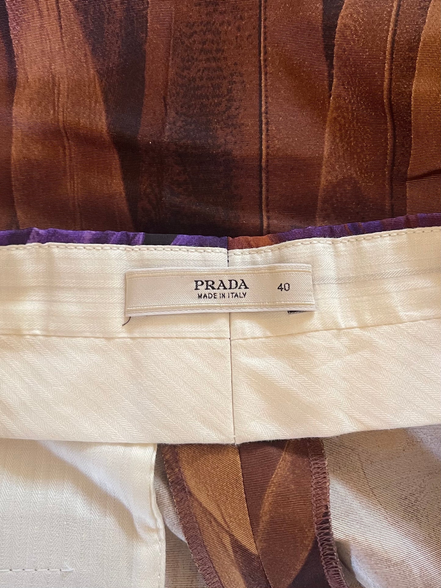 Prada Feather Print Shorts