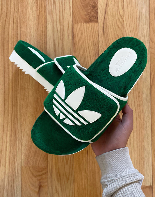 SS2022 Gucci x Adidas GG Monogram Oversized Platform Slides