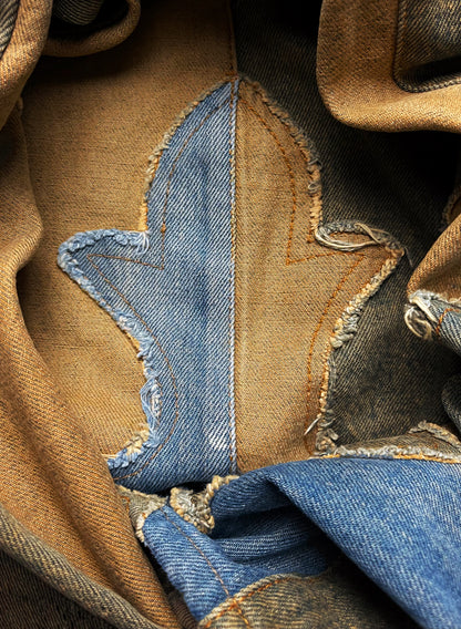 A&G Rock n Roll Couture Patchwork Floury Cross Flared Denim