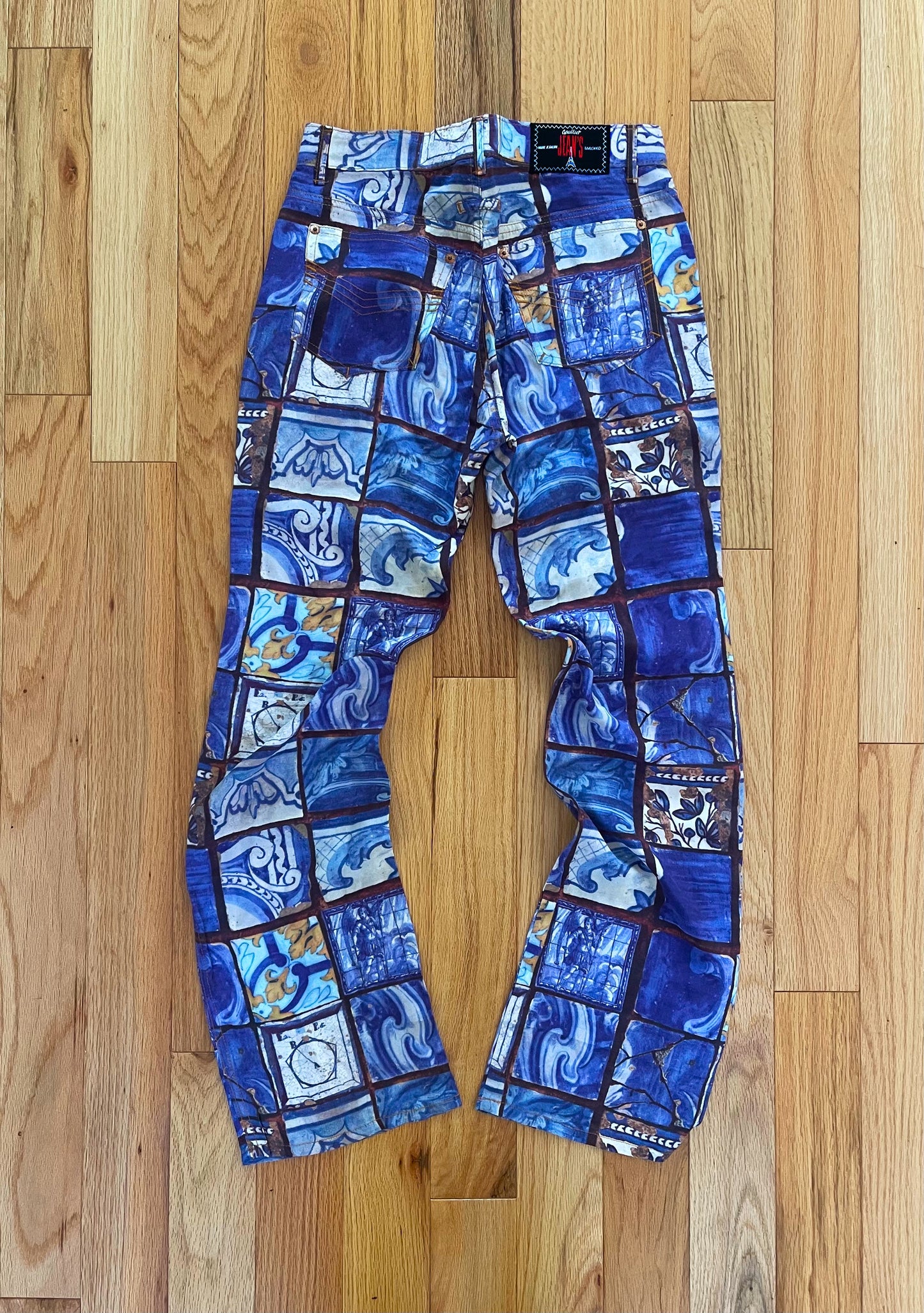 SS2001 Jean Paul Gaultier Silk Tapestry Print Pants