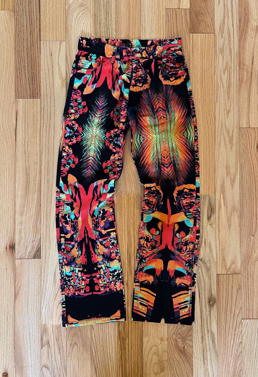 SS2000 Jean Paul Gaultier Psychedelic Print Denim