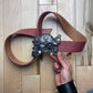 Tornado Mart Skull Buckle Red Leather Belt