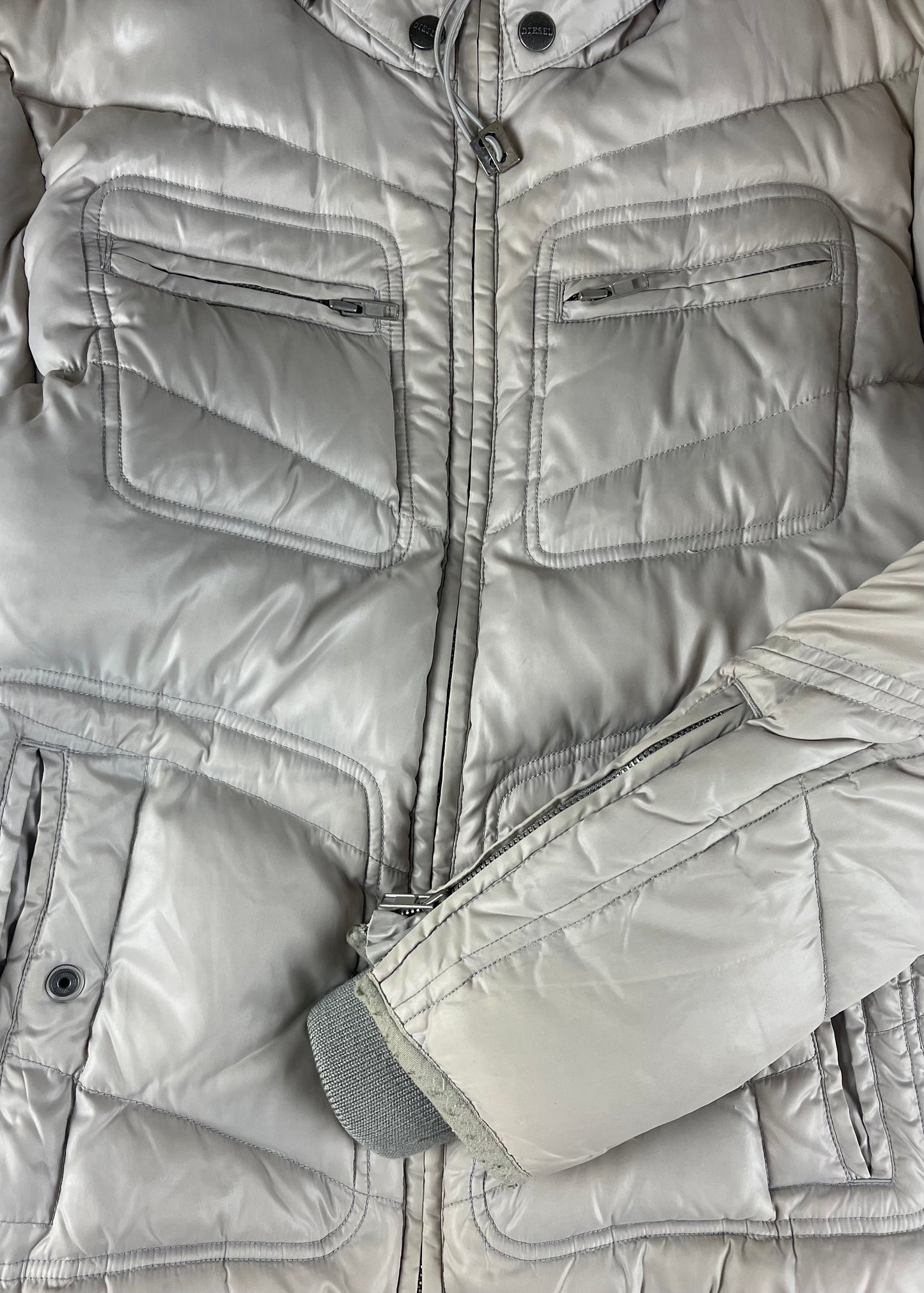 Diesel Space Grey Down Filled Puffer Jacket