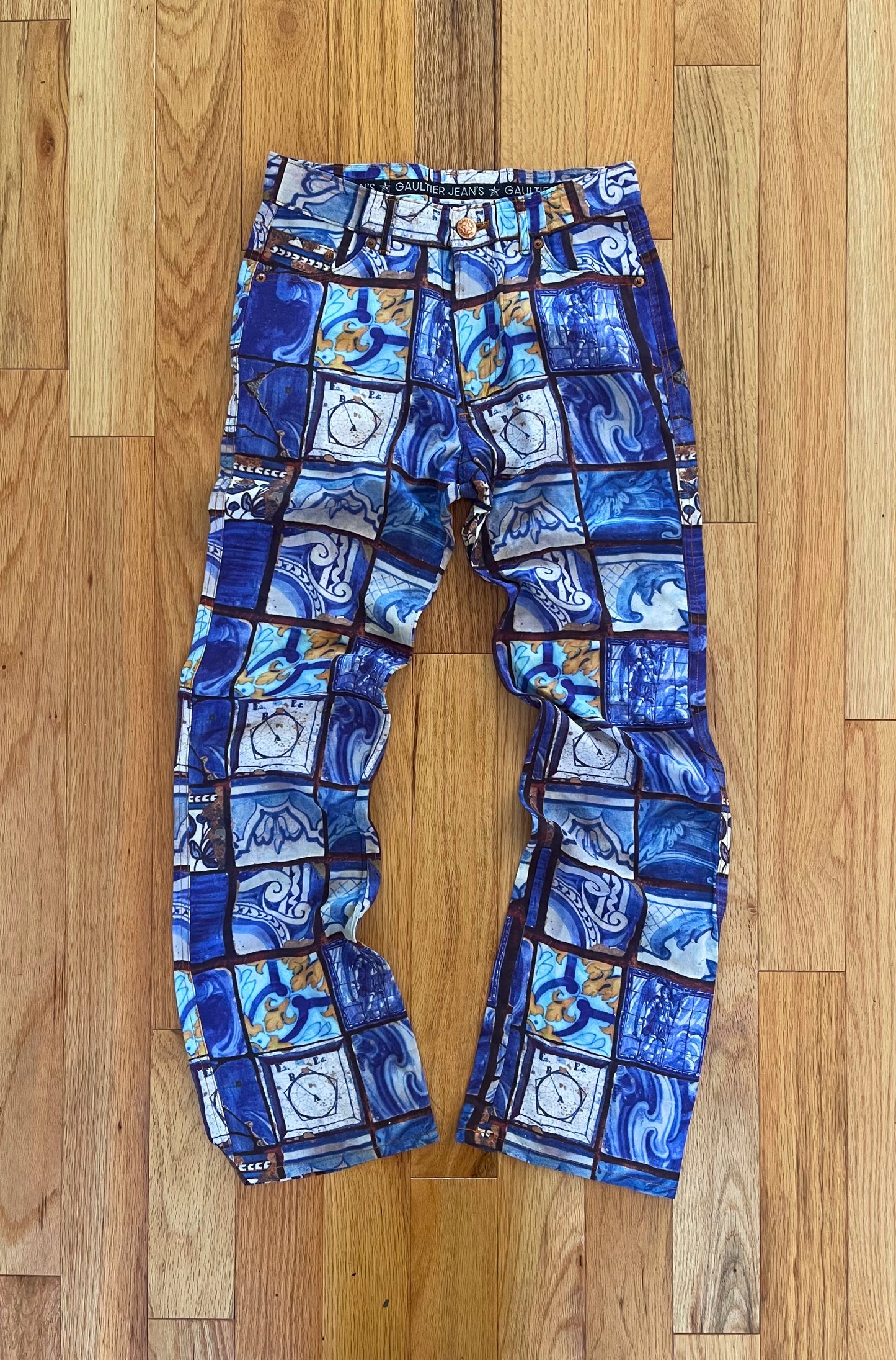 SS2001 Jean Paul Gaultier Silk Tapestry Print Pants