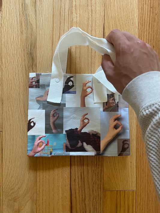 Maison Margiela Hand Collage Print Mini Tote Bag