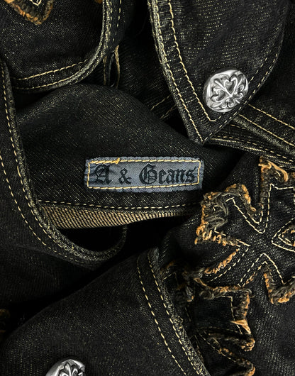 A&G Rock n’ Roll Couture Cross Patch Denim Chore Jacket