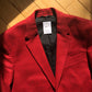 Dirk Bikkembergs Red Pure Wool Striped Blazer