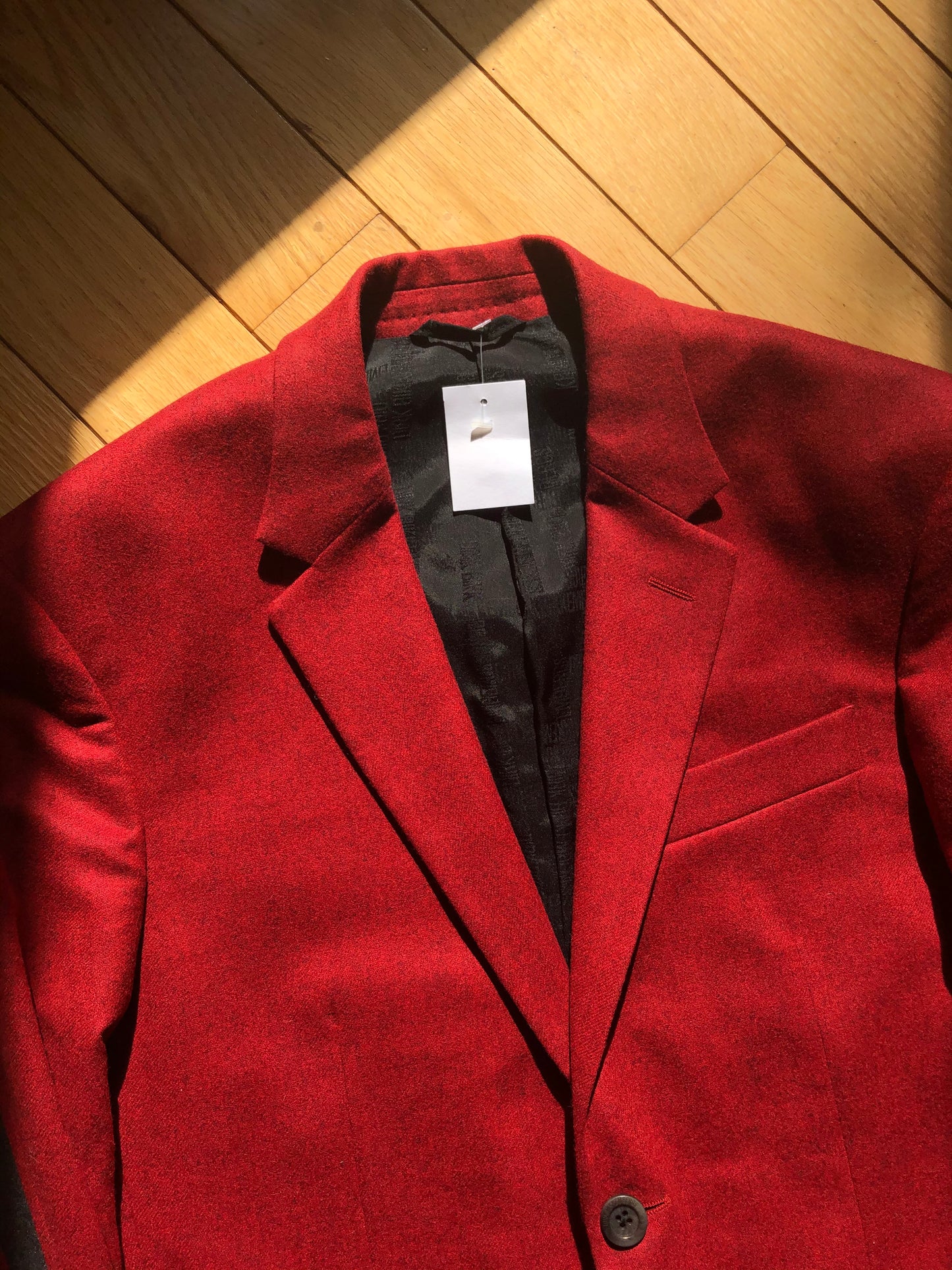 Dirk Bikkembergs Red Pure Wool Striped Blazer