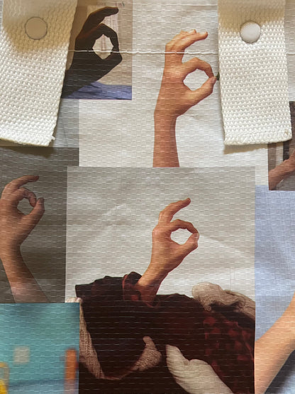 Maison Margiela Hand Collage Print Mini Tote Bag
