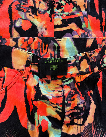 SS2000 Jean Paul Gaultier Psychedelic Print Denim