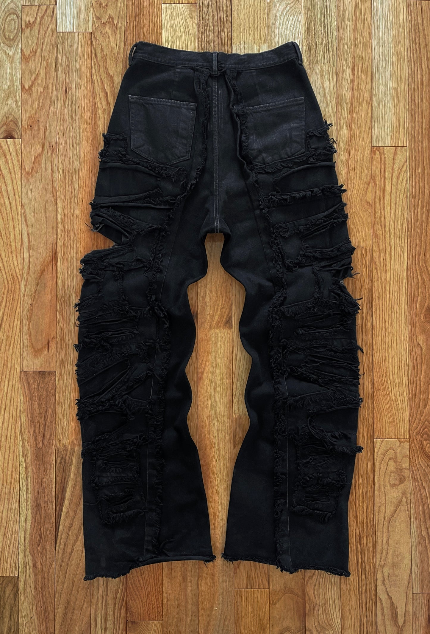 AW2021 Rick Owens Gethesmane Destroyed Wide Cut Denim