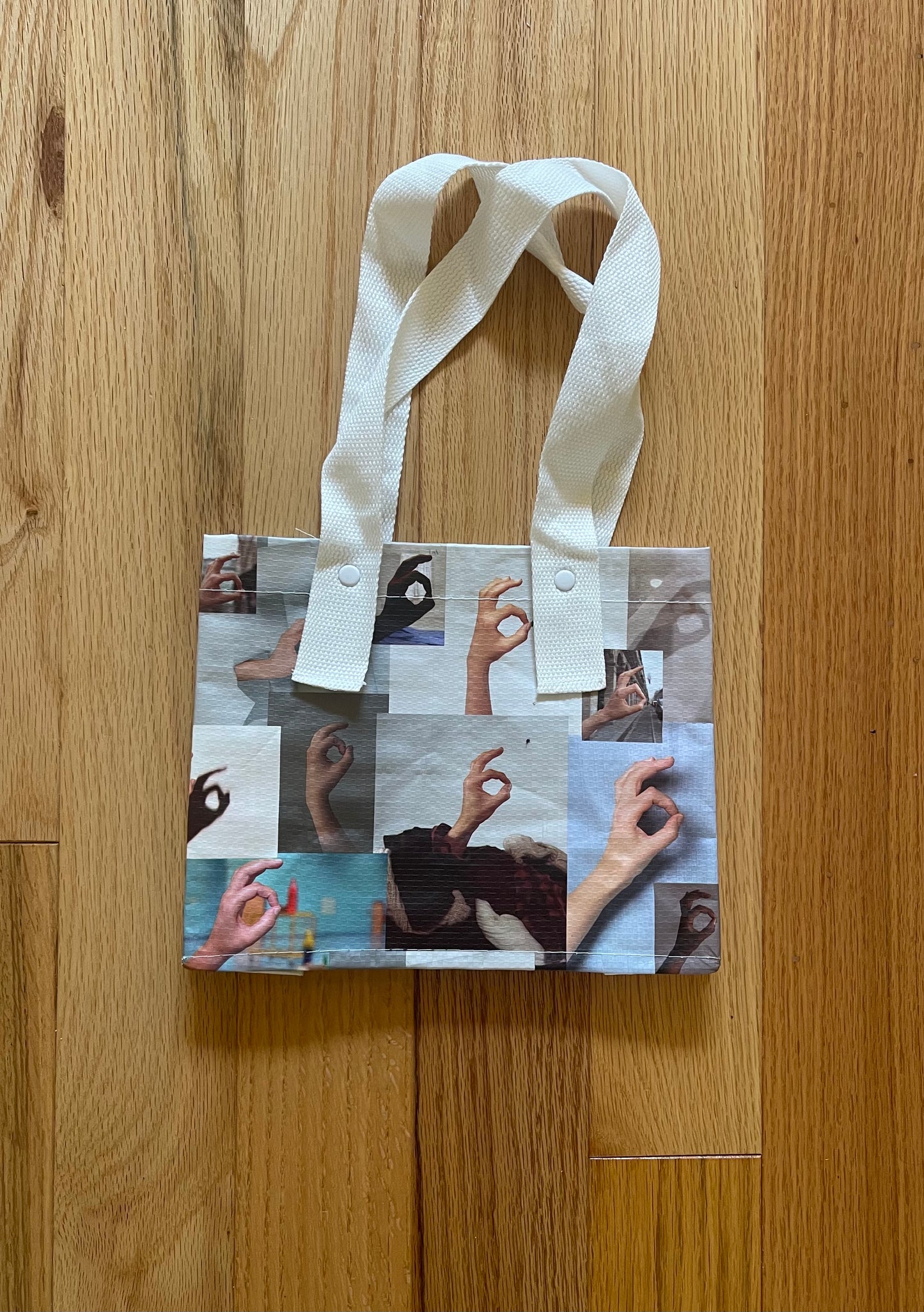 Maison Margiela Hand Collage Print Mini Tote Bag