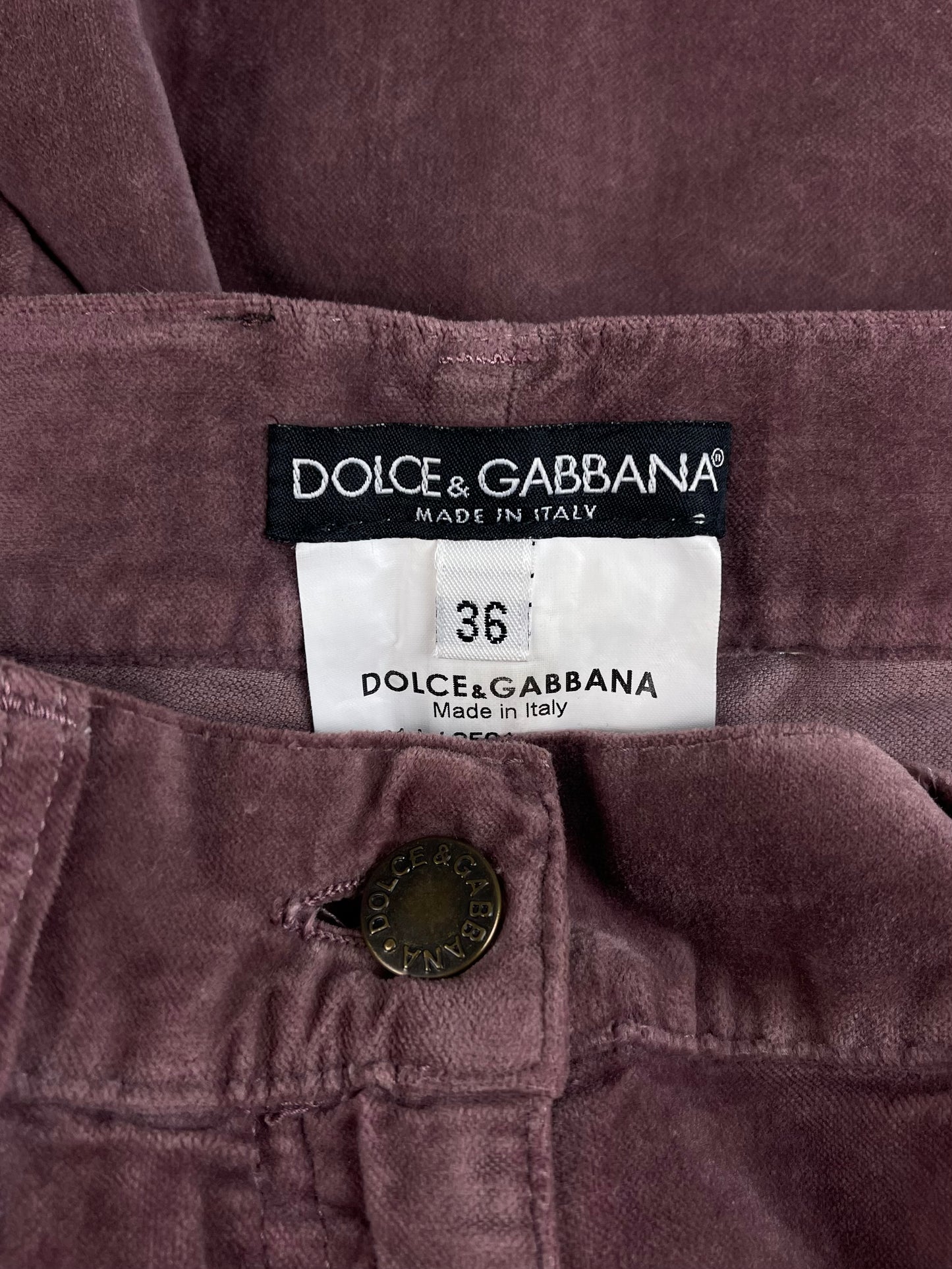 Dolce & Gabbana Clay Red Velvet Pants