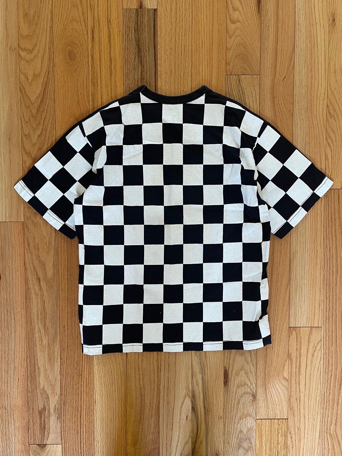 Junya Watanabe Skull Print Checkerboard Graphic T-Shirt