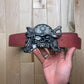 Tornado Mart Skull Buckle Red Leather Belt