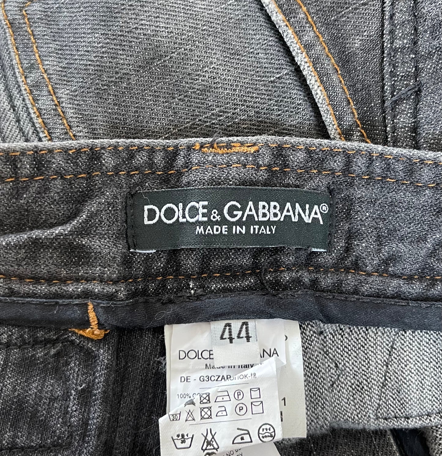 Dolce & Gabbana Paint Splattered Cargo Denim