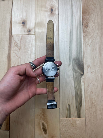 Dolce & Gabbana Black Leather Band Sport Watch