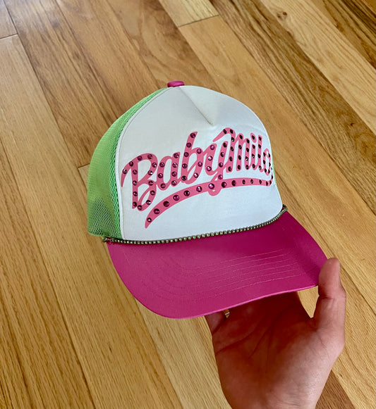 Early 2000s Baby Milo by Bape Rhinestone Logo Trucker Hat