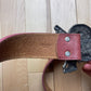 Tornado Mart Skull Buckle Red Leather Belt