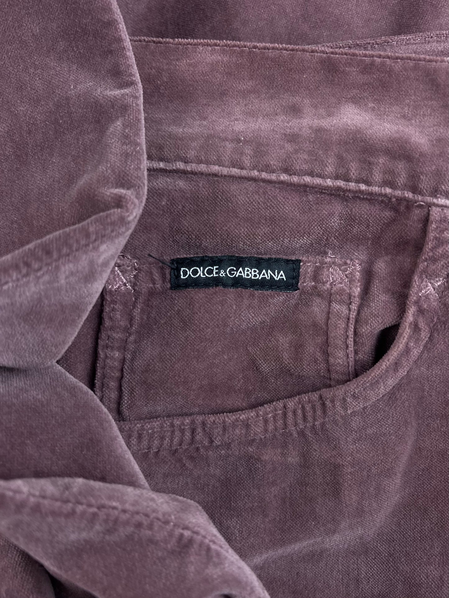 Dolce & Gabbana Clay Red Velvet Pants