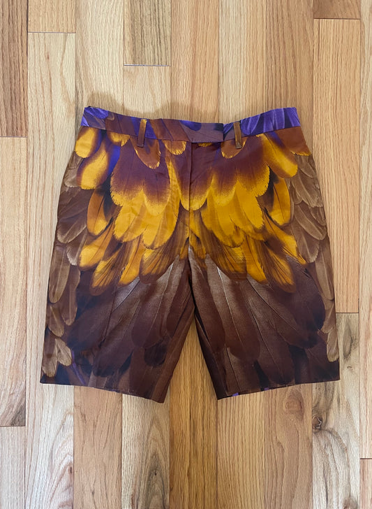 Prada Feather Print Shorts