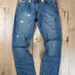 Dolce & Gabbana Leather Detailed Washed Blue Boot Cut Denim