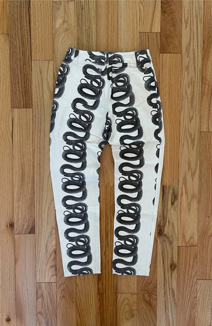 Hysteric Glamour Snake Print White/Black Denim