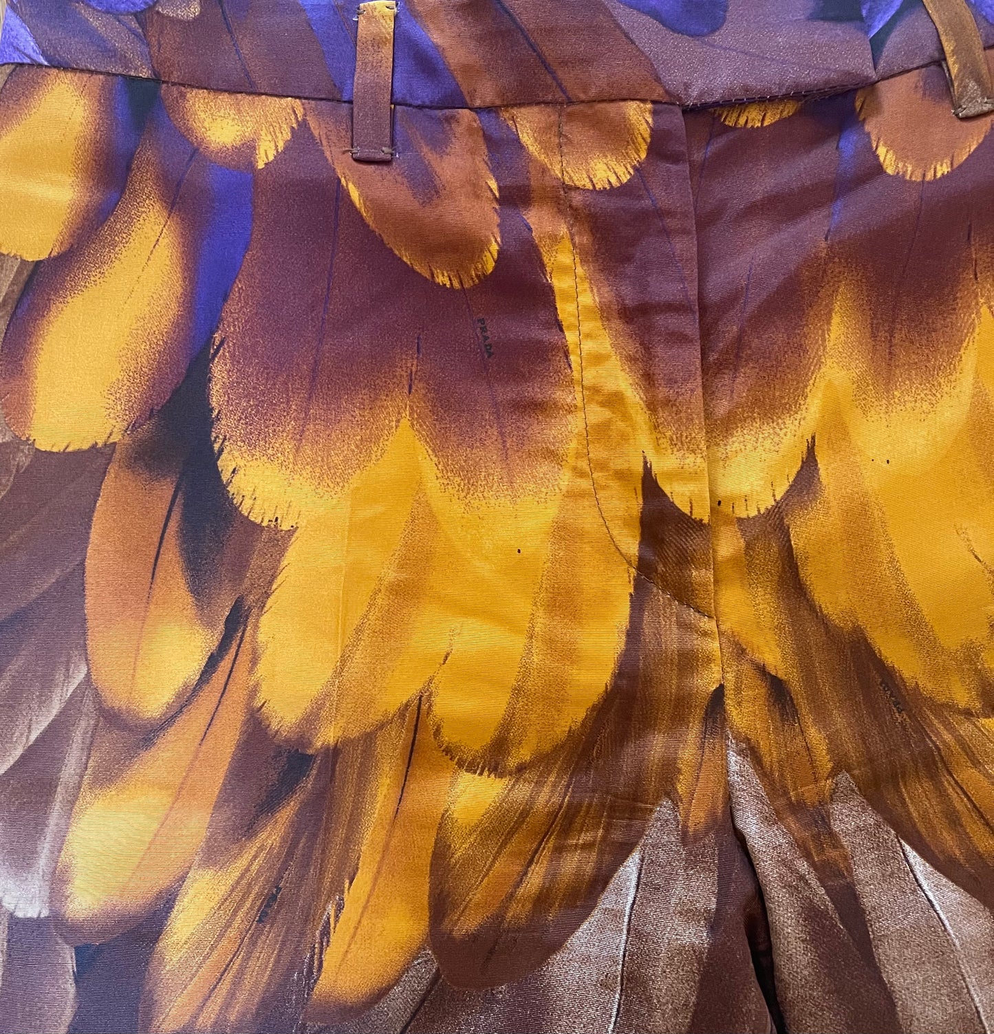 Prada Feather Print Shorts