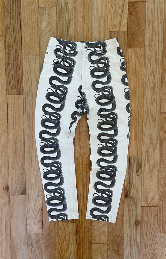 Hysteric Glamour Snake Print White/Black Denim