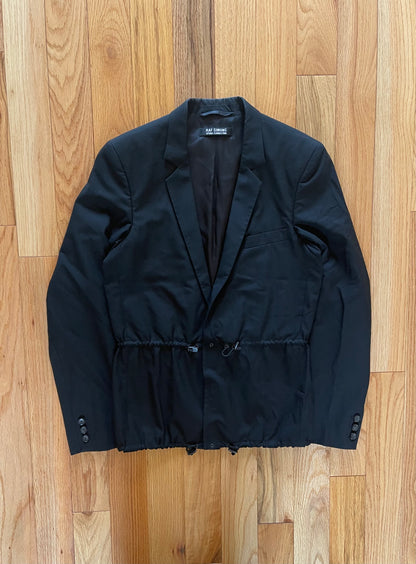 SS2008 Raf Simons Black Bungee Velcro Close Blazer