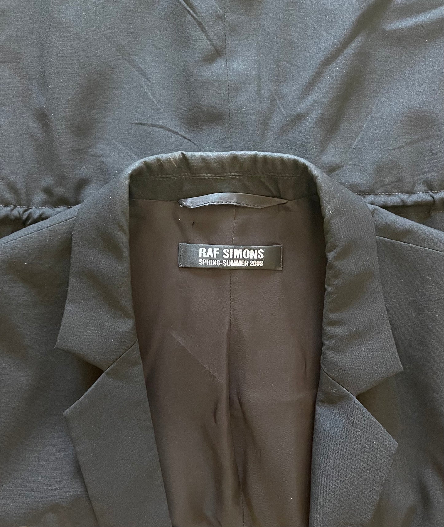 SS2008 Raf Simons Black Bungee Velcro Close Blazer