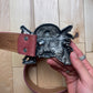 Tornado Mart Skull Buckle Red Leather Belt