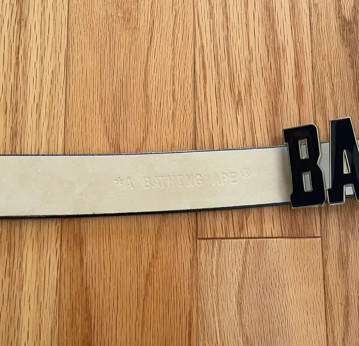 Early 2000s Bape Spell-Out Buckle Leather Belt