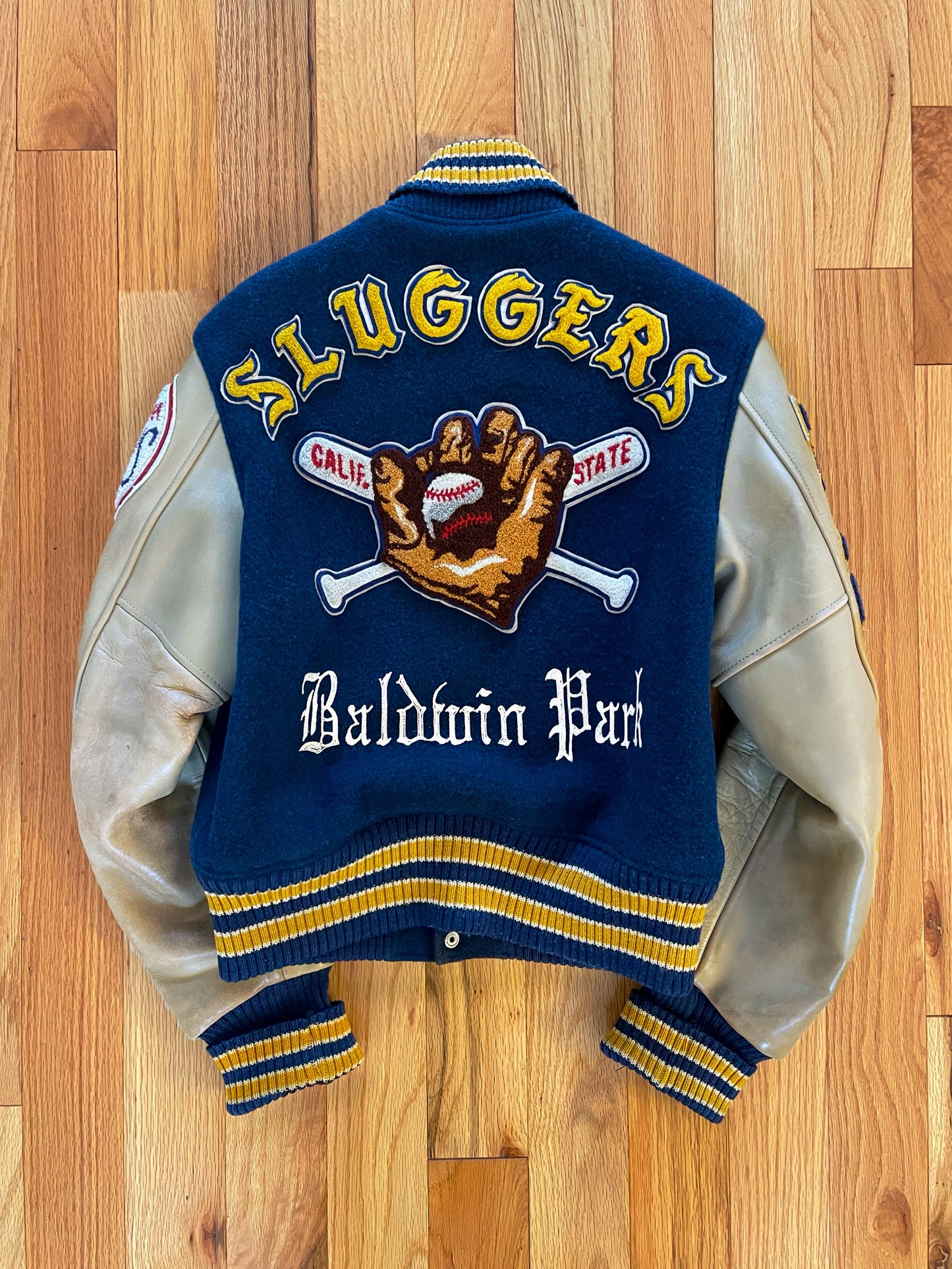 Style Eyes Baldwin Park ‘Sluggers’ Leather Varsity Jacket